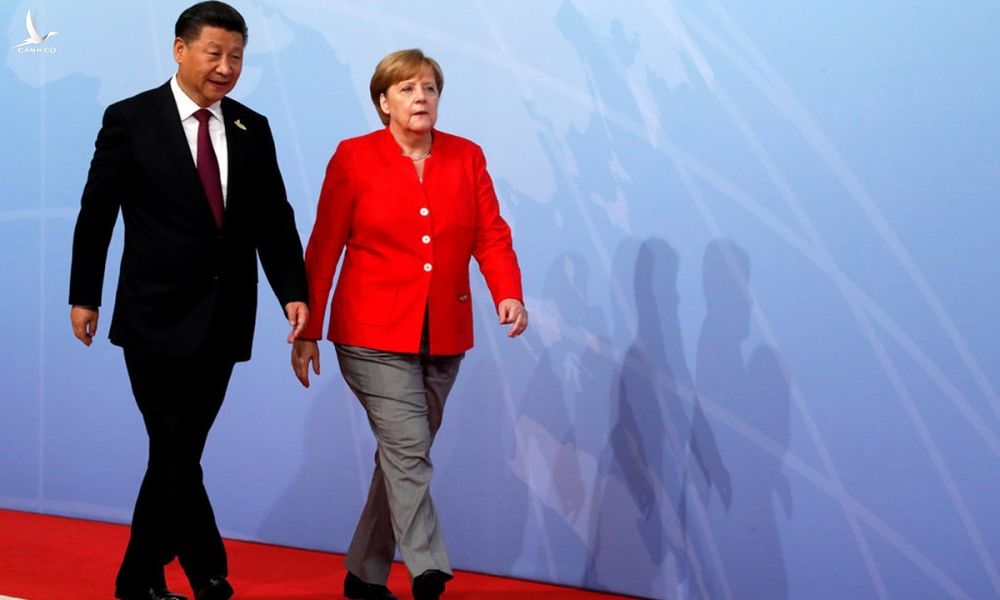 Chủ tịch Trung Quốc Tập Cận Bình (trái) và Thủ tướng Đức Angela Merkel tại hội nghị G20 ở Hamburg, Đức, hồi tháng 7/2017. Ảnh:Reuters.
