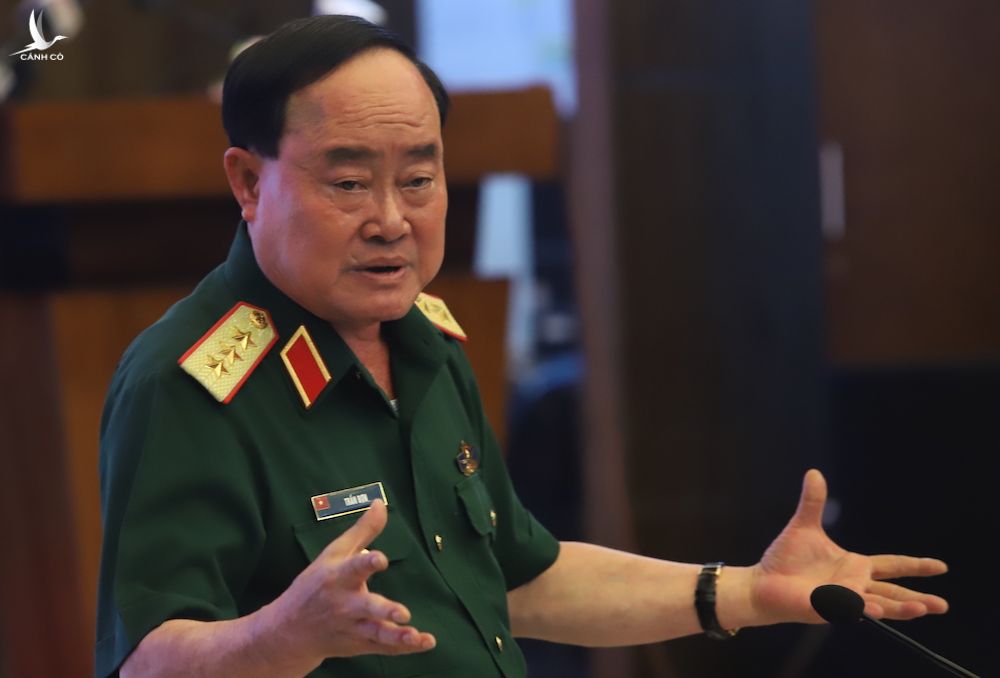 Thượng tướng Trần Đơn, Thứ trưởng Quốc phòng phát biểu chỉ đạo tại cuộc họp sáng 31/7. Ảnh: Hoàng Thuỳ