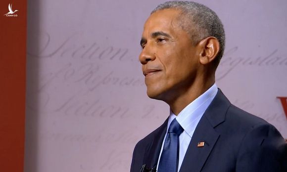 Tổng thống Obama phát biểu trong Đại hội đảng Dân chủ từ Bảo tàng Cách mạng Mỹ ở Philadelphia ngày 19/8. Ảnh: AFP.
