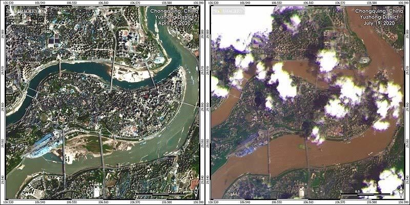 Hình ảnh loạt thành phố Trung Quốc ngập trong lũ, đập Tam Hiệp mở 6 cửa xả