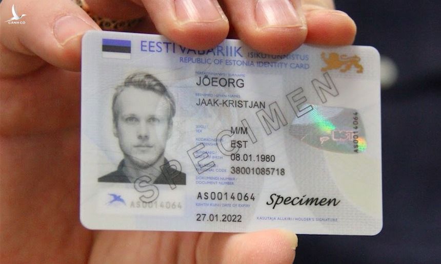 Thẻ căn cước điện tử của Estonia. Ảnh: EGA.