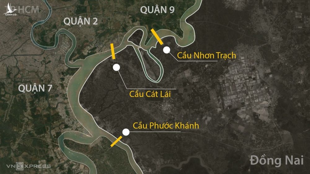 Ba dự án cầu nối TP HCM với Đồng Nai. Đồ họa: Khánh Hoàng.