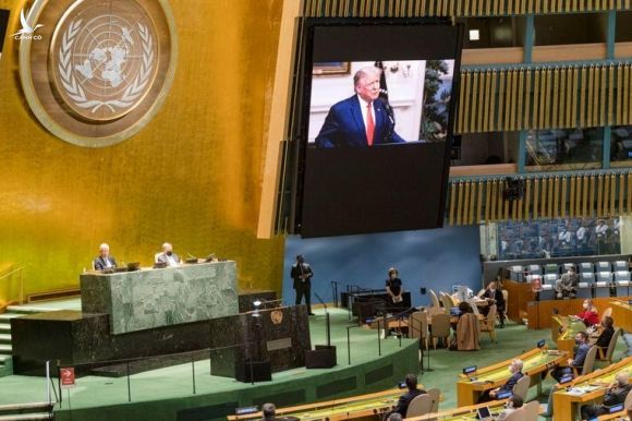 Tổng thống Mỹ Donald Trump phát biểu tại cuộc họp thường niên của Đại hội đồng Liên Hợp Quốc ngày 22/9/2020. Ảnh: Reuters