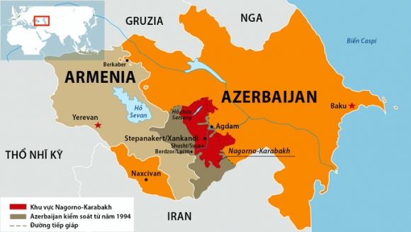 Khu vực Nagorno-Karabakh. Đồ họa: SETA.