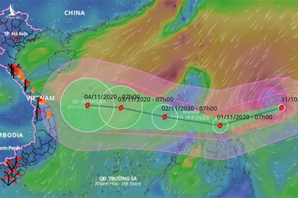 Siêu bão Goni diễn biến rất phức tạp khi vào Biển Đông