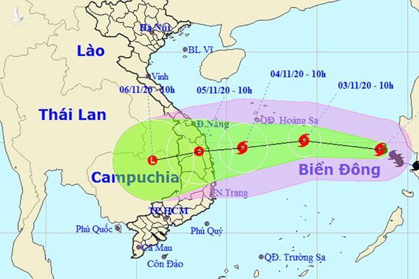 Bão số 10 dự kiến đổ bộ ngày 5/11, miền Trung lại đối mặt mưa lớn