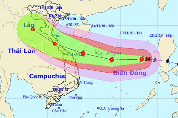 Bão số 13 hướng vào Hà Tĩnh đến Thừa Thiên-Huế, biển động dữ dội