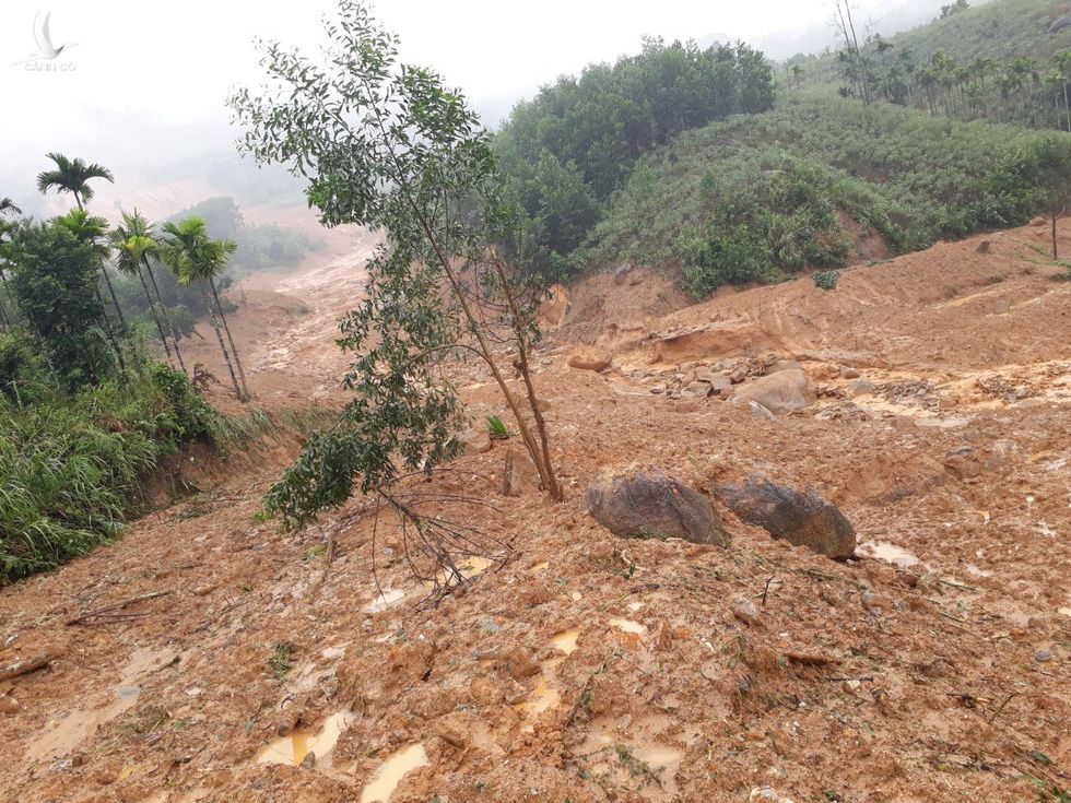 Sạt lở ở Quảng Ngãi, lũ bùn chảy như một dòng sông - Ảnh 1.