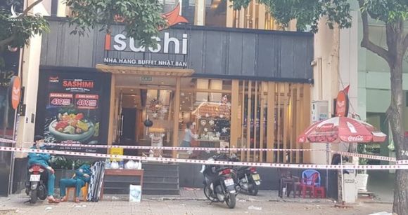 Quán Isushi nơi bệnh nhân 1.349 từng đến tạm thời phong tỏa. /// ẢNH: DUY TÍNH