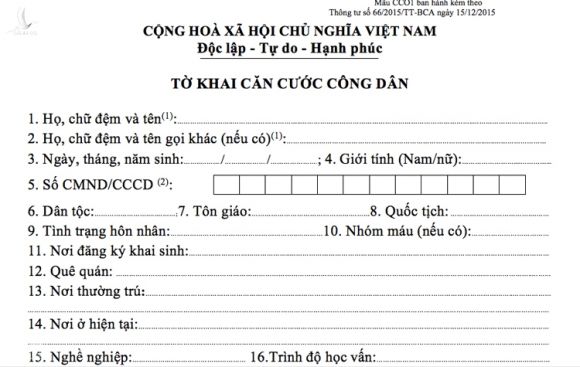 Đề xuất không cần kê khai bản giấy khi cấp thẻ căn cước gắn chíp