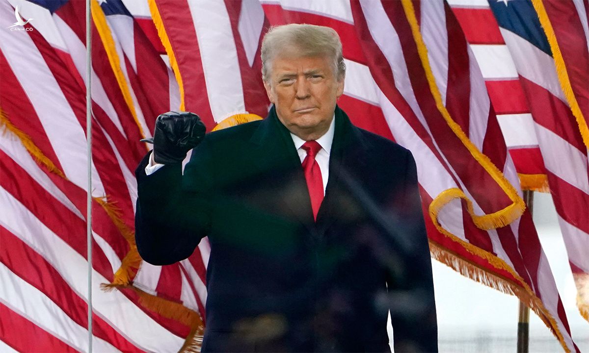 Tổng thống Mỹ Donald Trump tại cuộc mít tinh trước Nhà Trắng, ngày 6/1. Ảnh: AP.