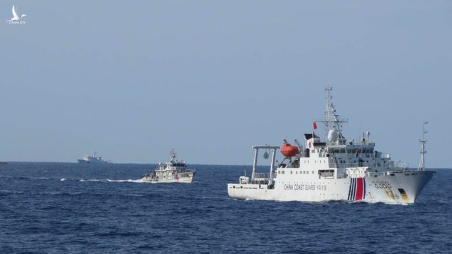 Tàu hải cảnh Trung Quốc hoạt động trái phép tại quần đảo Hoàng Sa của Việt Nam hồi tháng 6.2014 /// ĐỘC LẬP