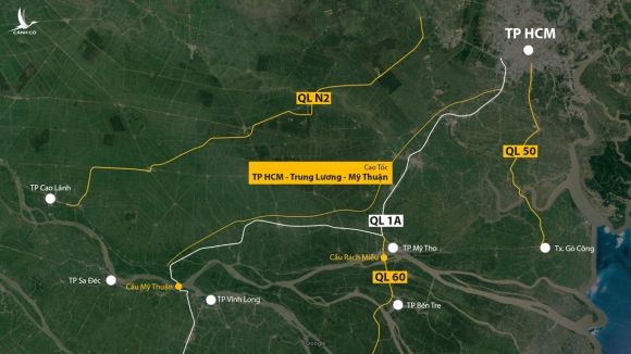 Các tuyến đường từ TP HCM về miền Tây. Đồ hoa: Khánh Hoàng.