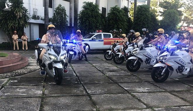 CSGT tỉnh An Giang đã được trang bị 6 xe Yamaha FJR1300 để thực hiện nhiệm vụ phòng, chống đua xe /// Ảnh: Trần Ngọc