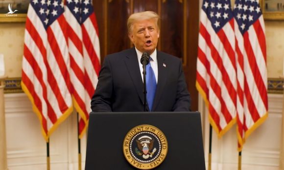Tổng thống Mỹ Donald Trump phát biểu trong video được Nhà Trắng đăng hôm 19/1. Ảnh: White House.