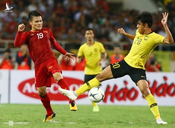 Việt Nam đánh bại Malaysia 1-0 trong trận lượt đi tại Mỹ Đình năm 2019. Ảnh: Lâm Thoả