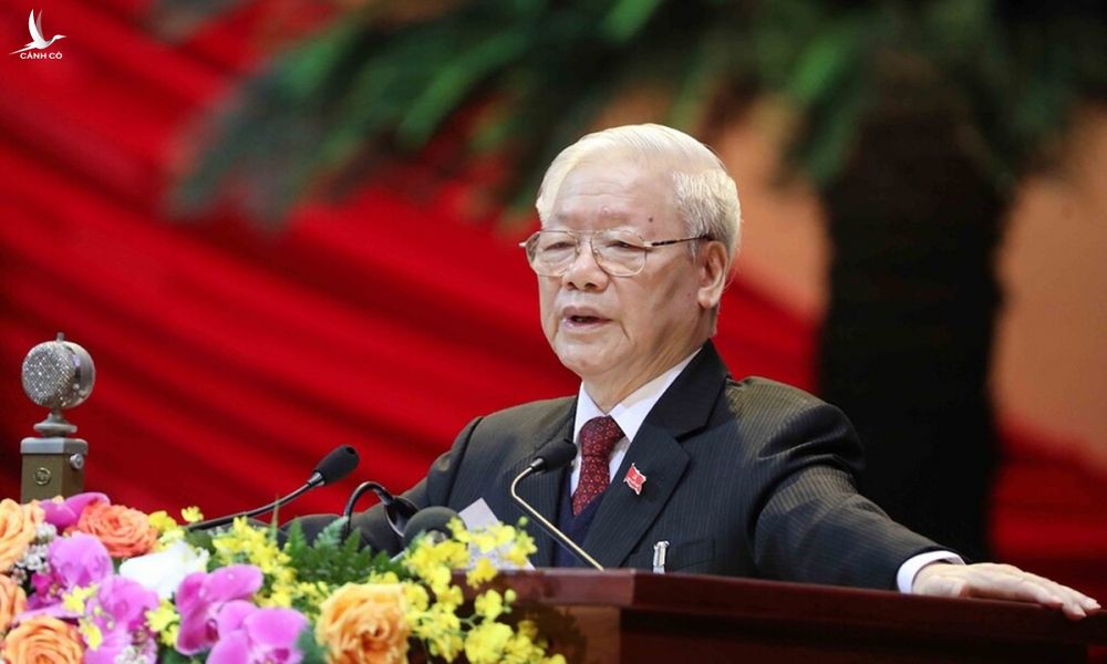 Tổng bí thư, Chủ tịch nước Nguyễn Phú Trọng phát biểu tại phiên khai mạc Đại hội XIII, ngày 26/1. Ảnh:TTXVN