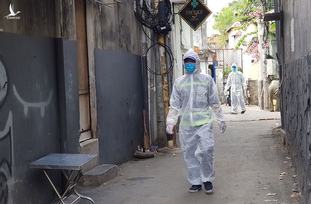 ảnhMột con hẻm tại quận Gò Vấp, TPHCM đang bị phong tỏa vì dịch Covid-19
