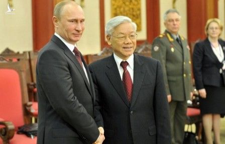 Tổng thống Nga Vladimir Putin và Tổng Bí thư Việt Nam Nguyễn Phú Trọng 