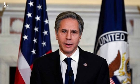 Ngoại trưởng Mỹ Antony Blinken phát biểu về chính sách ngoại giao tại trụ sở Bộ Ngoại giao Mỹ ở thủ đô Washington hôm 3/3. Ảnh: Reuters