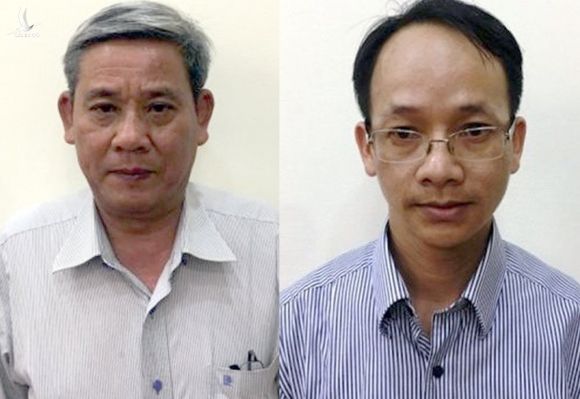 Ông Lê Văn Thanh (trái) và Nguyễn Thanh Chương. Ảnh: Bộ Công an.