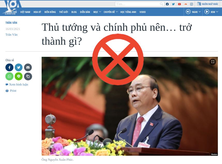 Bài viết rêu rao luận điệu sai trái của VOA Tiếng Việt dưới "ngòi bút máu" của Trân Văn.