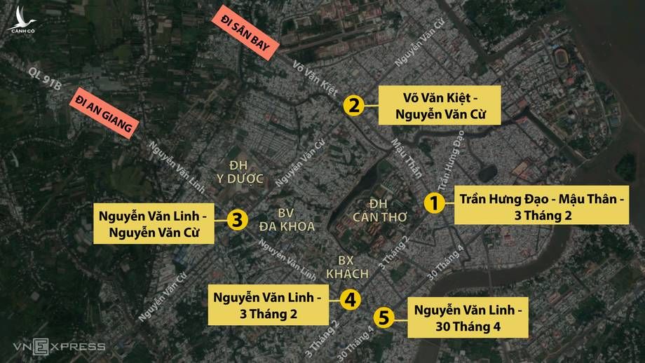 5 nút giao thông dự kiến được cải tạo ở TP Cần Thơ. Đồ hoa: Thanh Nhàn