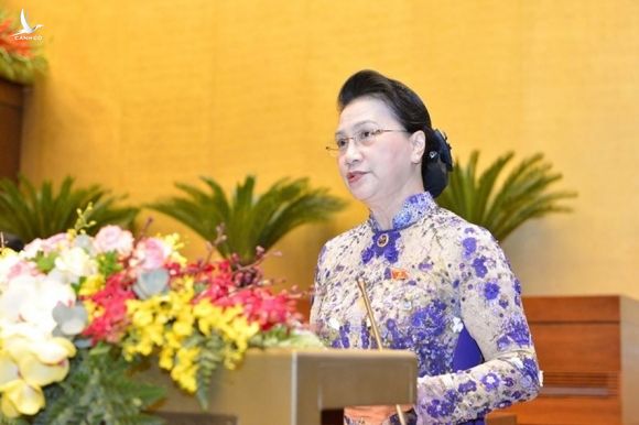 Chiều 30.3, Quốc hội đã thực hiện miễn nhiệm Chủ tịch Quốc hội, Chủ tịch Hội đồng Bầu cử quốc gia Nguyễn Thị Kim Ngân. Ảnh: QH.