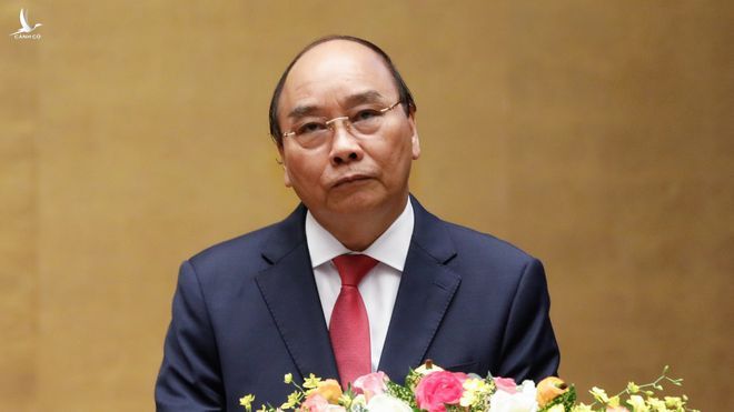 Thủ tướng Nguyễn Xuân Phúc giới thiệu nội dung văn kiện tại hội nghị /// Ảnh Gia Hân