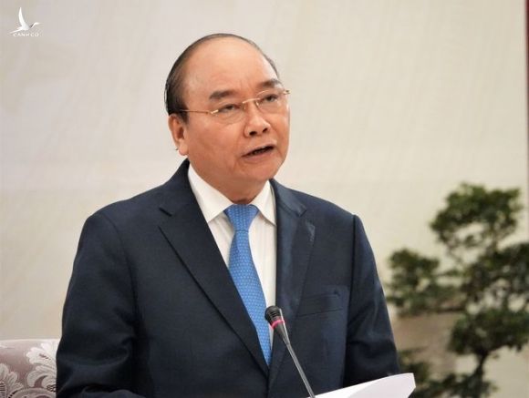 Thủ tướng Nguyễn Xuân Phúc phát biểu tại buổi đổi thoại 2045 /// Ảnh: Sỹ Đông