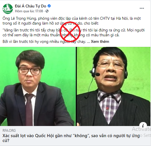 Chiêu trò của "phóng viên độc lập" Lê Trọng Hùng dưới sự hậu thuẫn của RFA.