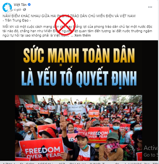 Luận điệu kích động biểu tình tại Việt Nam của Việt Tân.