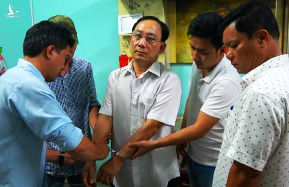 Nguyễn Văn Ngưu bị cảnh sát bắt giữ chiều hôm qua. Ảnh: Công an Tiền Giang