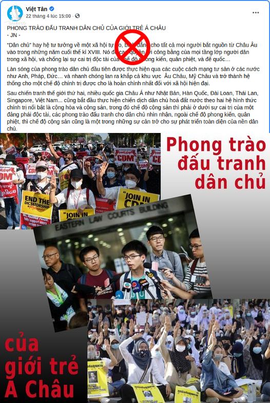 Luận điệu cổ xúy bạo loạn của Việt Tân.