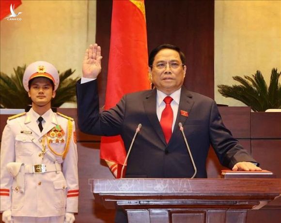 Thủ tướng Chính phủ Phạm Minh Chính tuyên thệ nhậm chức /// Ảnh: TTXVN