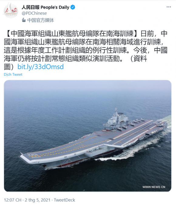 Trung Quốc đưa tàu sân bay thứ hai xuống Biển Đông - Ảnh 2.
