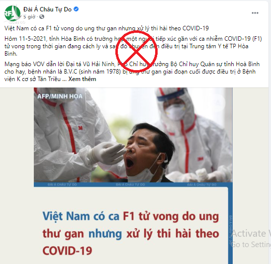 Luận điệu xuyên tạc "Việt Nam che giấu dịch bệnh" của trang mạng RFA.