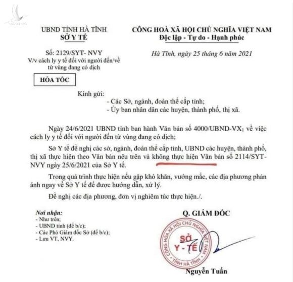 Sự kiện - Nguyên nhân quyền Giám đốc sở Y tế Hà Tĩnh ký văn bản trái thẩm quyền (Hình 2).