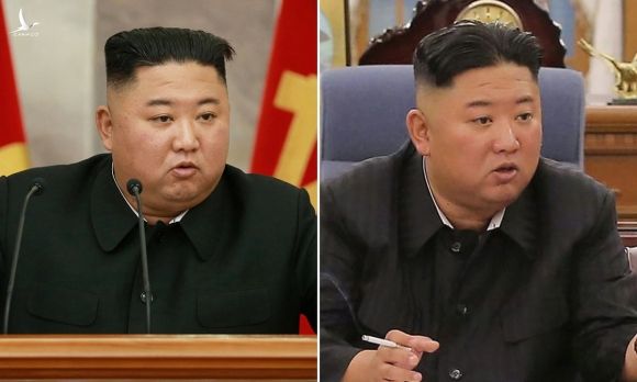 Nhà lãnh đạo Kim Jong-un trong ảnh chụp vào tháng 7.2020 (ảnh trái) và trong ảnh chụp vào đầu tháng 6.2021 /// The Guardian