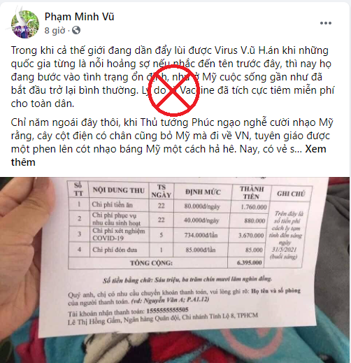 Phạm Minh Vũ hả hê trước tình hình dịch Covid-19 tại Việt Nam.