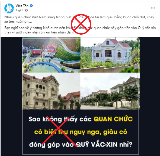 Luận điệu xuyên tạc Quỹ vaccine Covid-19 của tổ chức chống phá Việt Tân.