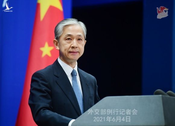 Phát ngôn viên Bộ Ngoại giao Trung Quốc Uông Văn Bân tại cuộc họp báo ở Bắc Kinh hôm 4/6. Ảnh: Bộ Ngoại giao Trung Quốc.