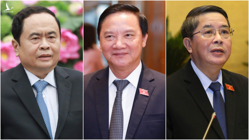 3 Phó chủ tịch Quốc hội tiếp tục được giới thiệu để Quốc hội bầu, từ trái qua: ông Trần Thanh Mẫn, Nguyễn Khắc Định và Nguyễn Đức Hải. Ảnh: Hoàng Phong
