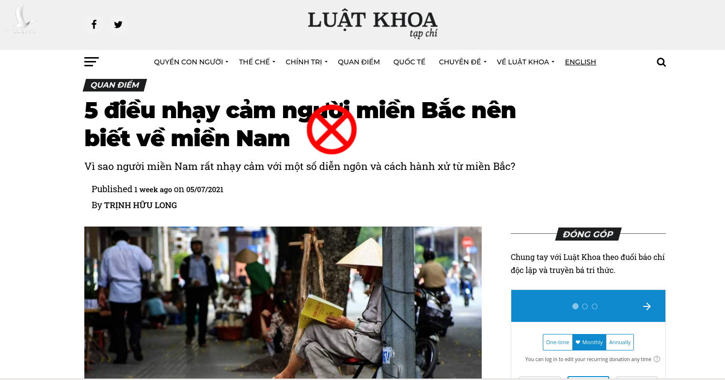 Trong lúc đất nước đang cần sự đoàn kết thì luatkhoa.org lại khơi gợi hận thù quá khứ.