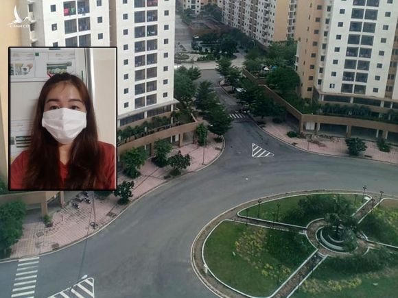 Chị Đ.H, người vừa hoàn thành cách ly tại khu B ký túc xá ĐH Quốc gia TP.HCM (ảnh nhỏ); Từ phòng cách ly của N.N nhìn xuống TP.Thủ Đức /// ẢNH: NVCC