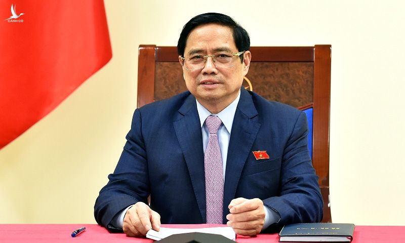 Thủ tướng Phạm Minh Chính trong cuộc điện đàm hôm 19/7. Ảnh: BNG.