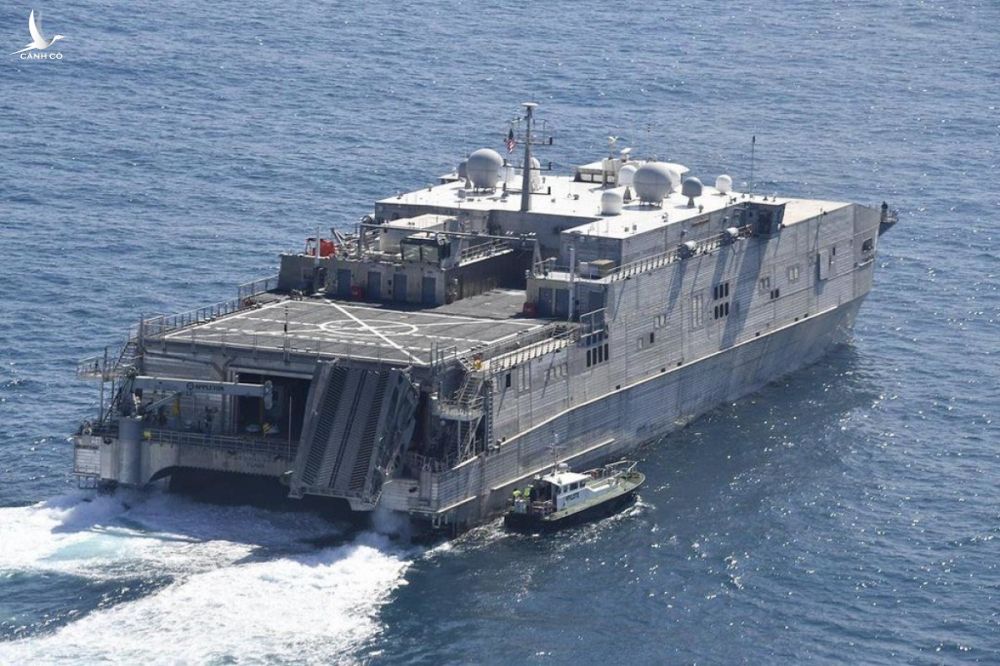 Tàu Hải quân Mỹ Yuma - một tàu vận tải viễn chinh lớp Spearhead. Ảnh: Twitter