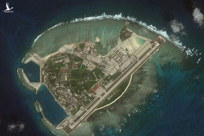 Ảnh vệ tinh đảo Phú Lâm thuộc quần đảo Hoàng Sa của Việt Nam. Ảnh: CSIS.