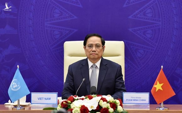 Thủ tướng Phạm Minh Chính phát biểu tại phiên thảo luận mở cấp cao trực tuyến của Hội đồng Bảo an Liên Hợp Quốc nhằm góp phần ứng phó hiệu quả với các thách thức an ninh biển