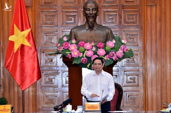Thủ tướng Chính phủ Phạm Minh Chính phát biểu tại cuộc họp. Ảnh Nhật Bắc